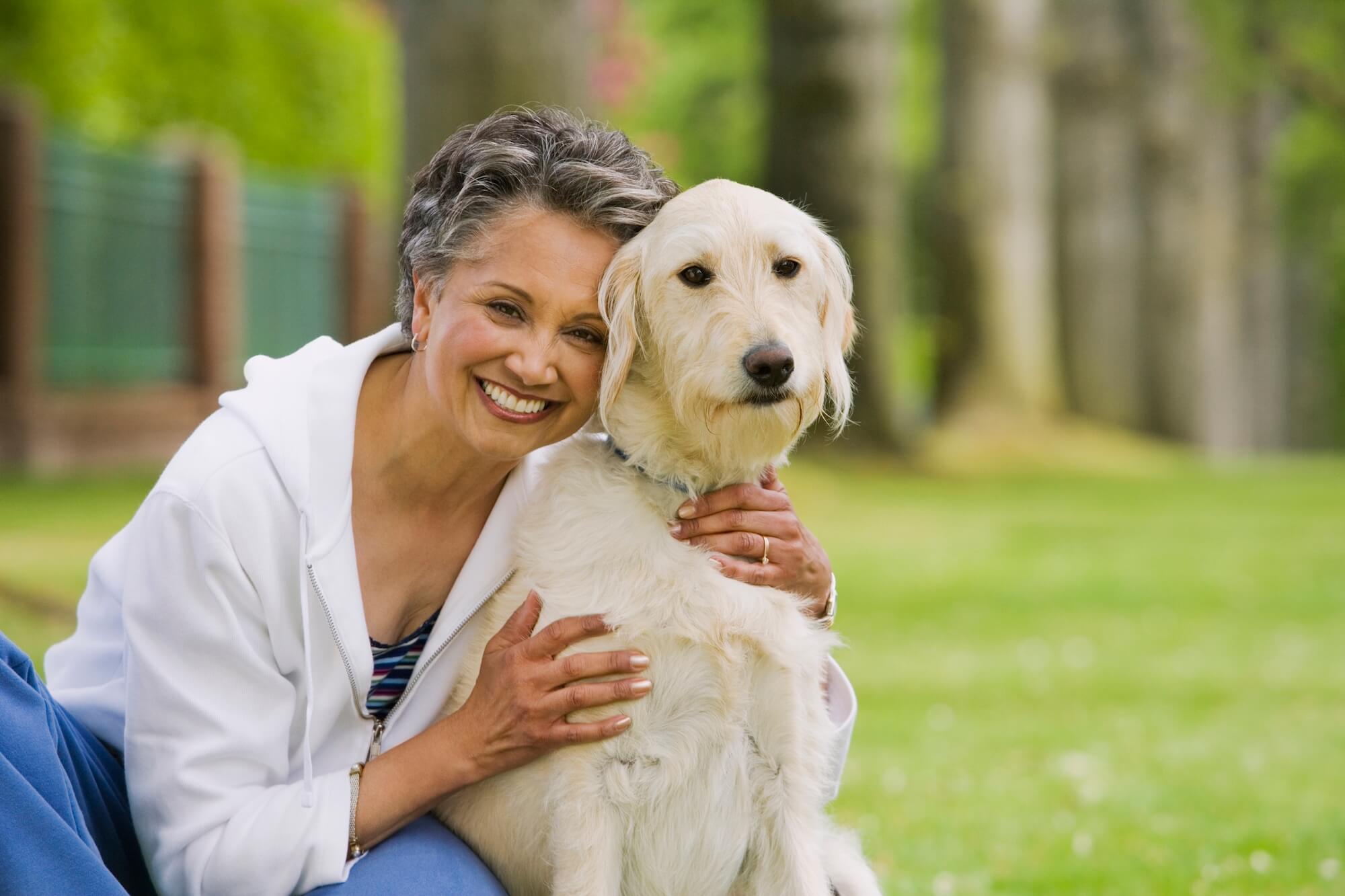 arbor terrace residents with dog